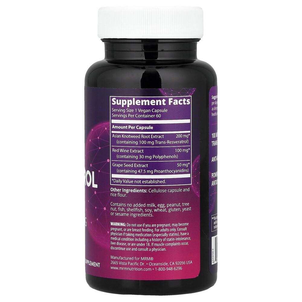 MRM Nutrition Resveratrol Veggie Capsules 60 Count
