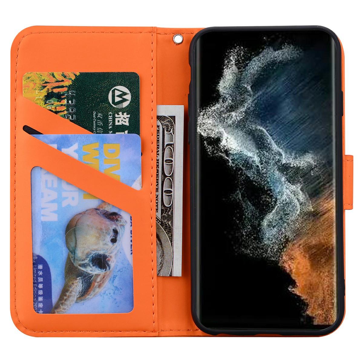 

For Samsung Galaxy S25 Ultra Case Cartoon Pattern Wallet Leather Phone Cover Black