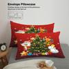 3pcs Santa Claus Reindeer Red Printed Coreless Bedding Set, Soft and Comfortable, Multi Size Dormitory Bedroom, Machine Washable