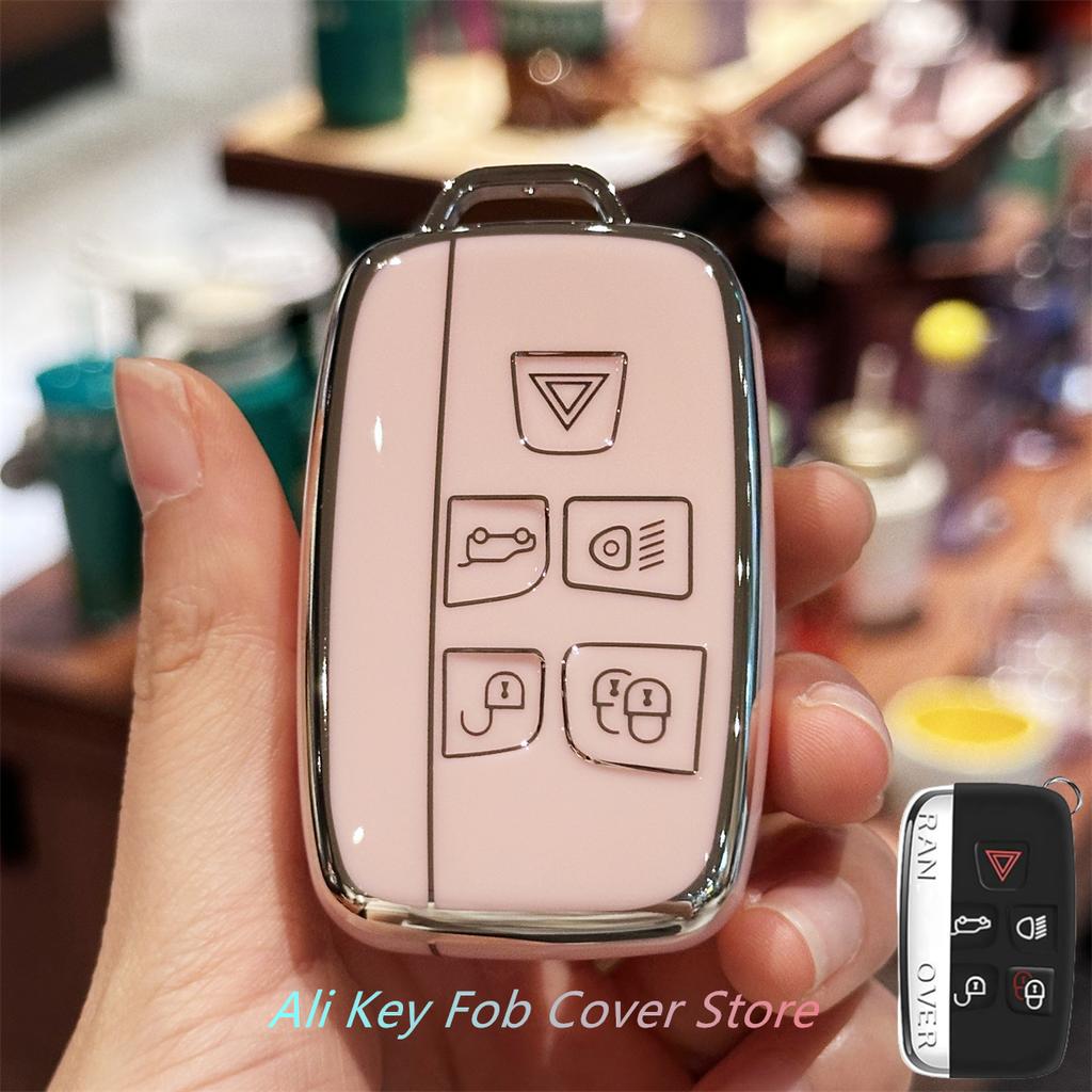 Key Fob Cover for Evoque Velar Sport Discovery Freelander2 LR4 Land Rover Sport Jaguar XF XJ XE F-PACE F-Type Lanyard