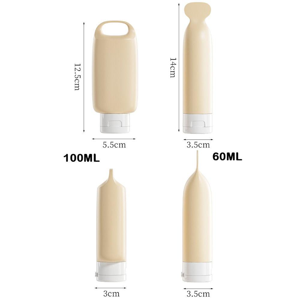 3Pcs/Set 60/100ml Lotion Container Empty Bottle Squeeze Tube Portable Travel Refillable Bottle