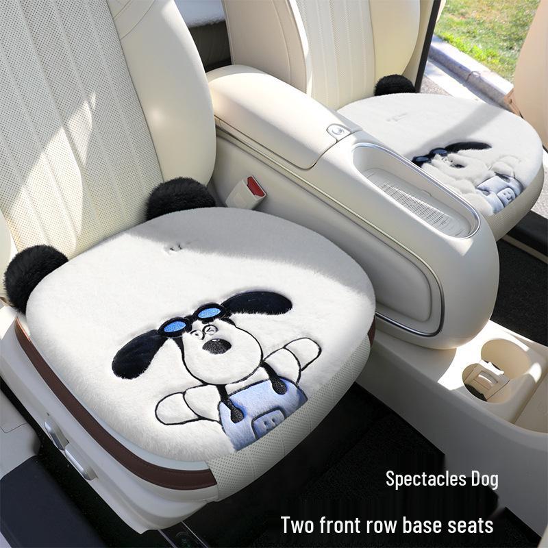 Winter Plush Cute Cartoon Car Seat Cushion - High-End Interior Accessory