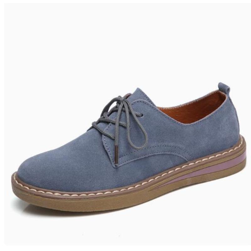 Soft Bottom Women Flats Genuine Leather Shoes Comfort Oxford Shoes For Women Shoes Women Loafers Moccasins Student Flats 35 синий 3390₽