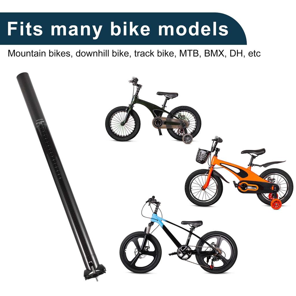 TUCKBOLD Carbon Fiber Bicycle Seatpost, Shock Absorbing, Gloss Black, 34.9x550mm, 1 Piece