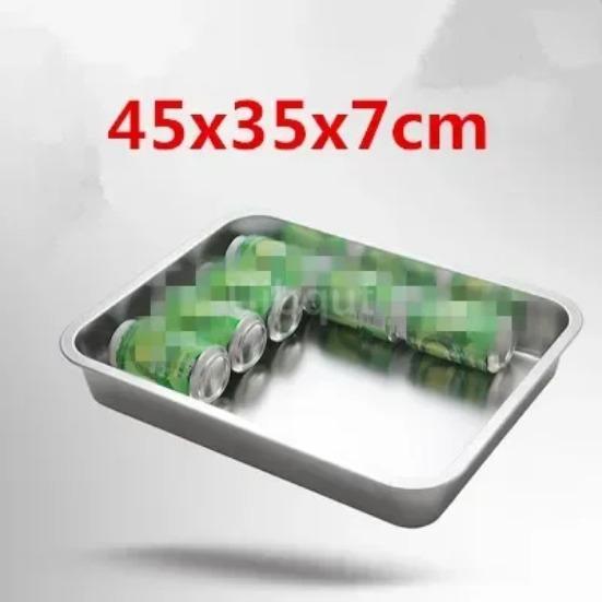304 Stainless Steel Plate Tray Rectangular Square Oven Tray Baking Pot Dish Deep Japanese Barbecue Bbq Cafeteria Storage Trays