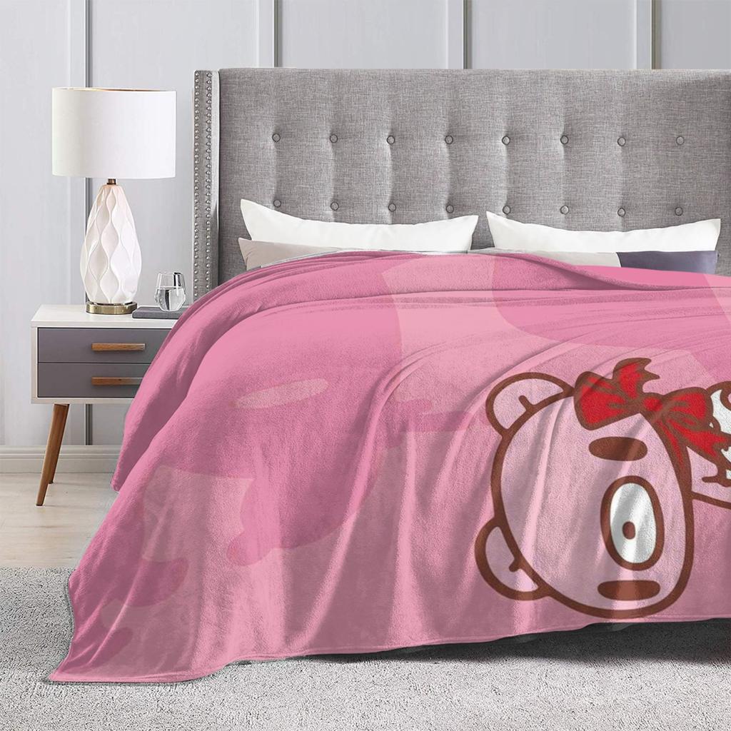 Super Warm BlanketsGirls Boys Camping Gloomy Bear Throw Blanket  Flannel Bedspread For Home Decor Funny Sofa Bed Cover