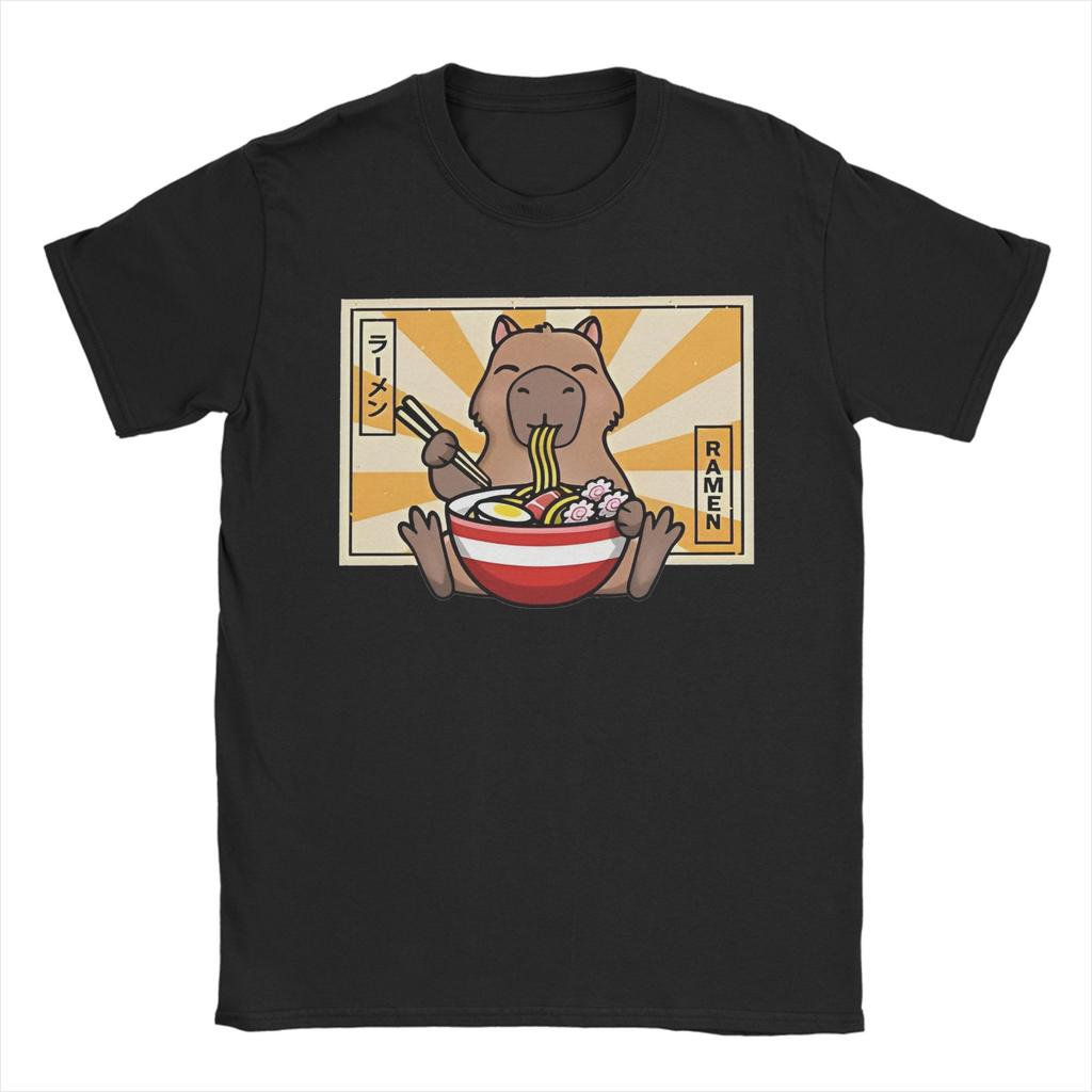 Kawaii Capybara Animal Tshirts Unisex Unisex Novelty 100 Cotton Tees Round Neck Short Sleeve T Shirt Gift Tops