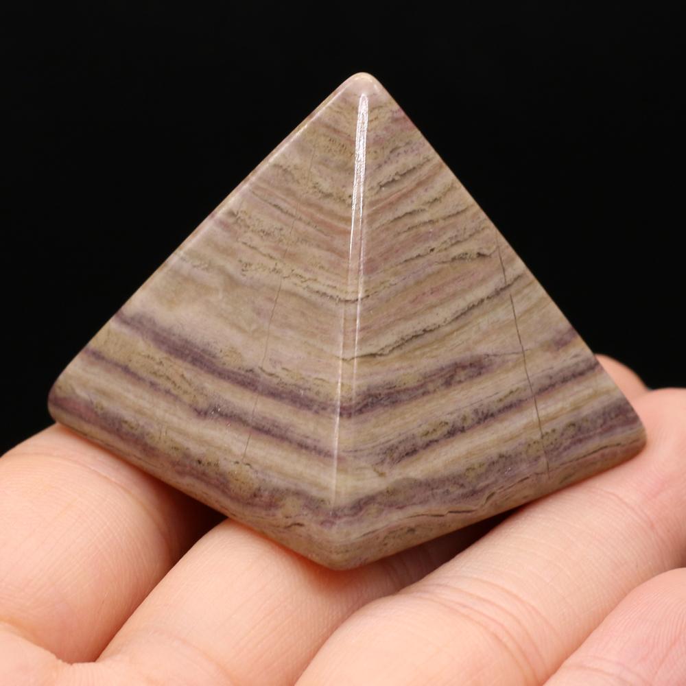 1Pc Reiki Healing Crystal Pyramid Ornament Decoration Energy Natural Stone Quartz Agate Amethyst Jade Gemstone Home Decor Jewelry Mini Furnishings 4cm