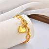 18K Gold Plated Stainless Steel Love Pendant Bracelet Fashion Ot Buckle Versatile Bracelet Women'S Accessories Br-2631