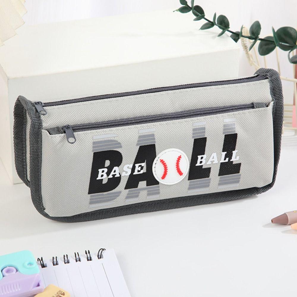 Basketball Baseball Stationery Storage Bag Double-layer School Supplies Pencil Case Students