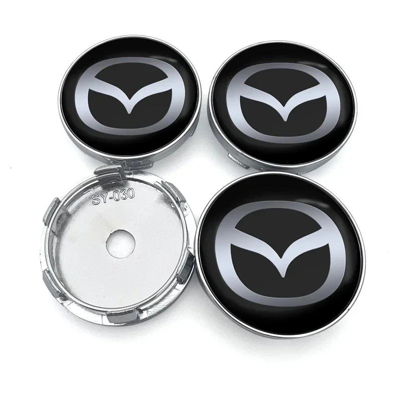 For Mazda 3 Alexa CX30 CX-4 CX5 CX-5 CX8 CX-8 CX-30 CX9 4pcs Car Rim Cover Decal Tire Wheel Center Hub Cap Sticker Emblem Decal