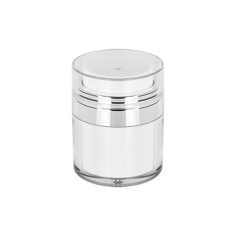 2Pcs 15g Airless Pump Jar Empty Acrylic Cream Bottle Refillable Cosmetic Easy To Use Container Portable Travel Makeup Tools 2pcs