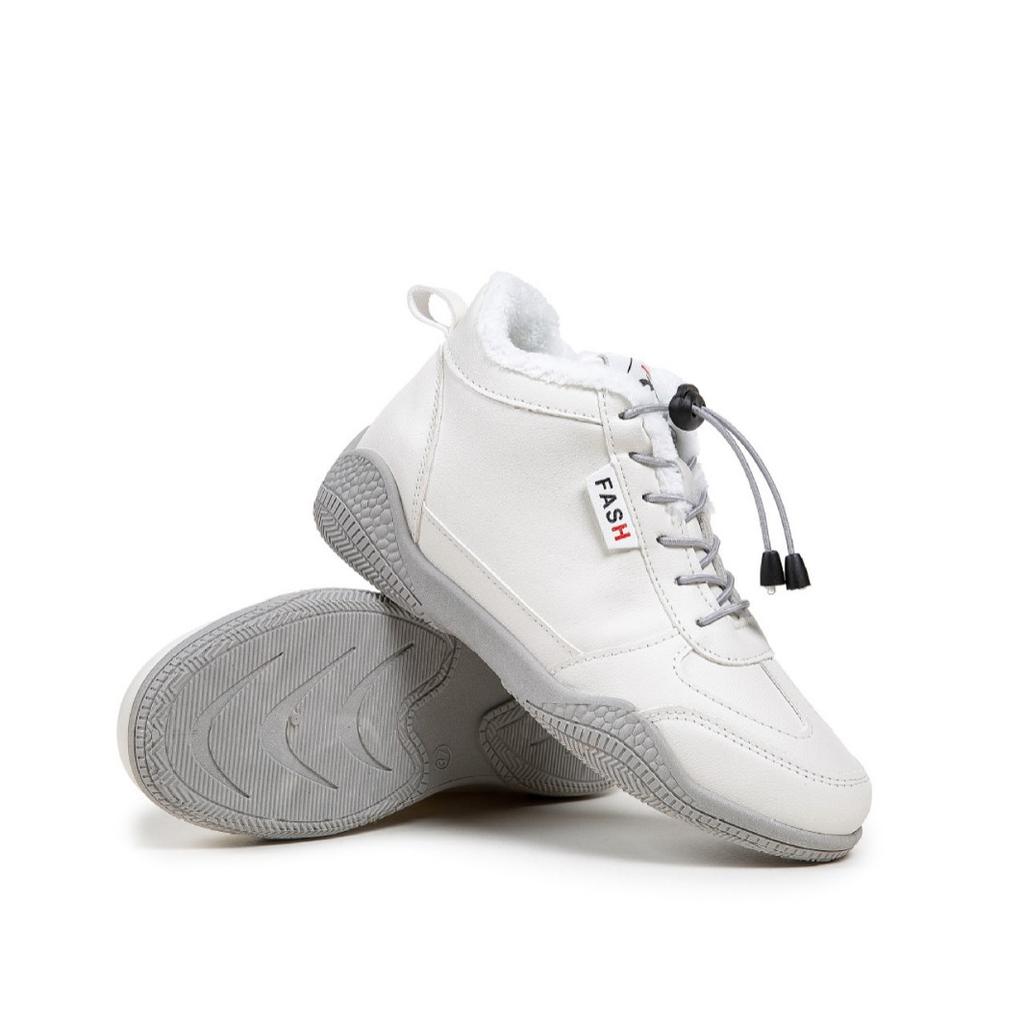 [Customization] Winter White Shoes Wear-resistant and Versatile Non-slip Casual Shoes Fleece Thickened Warm Women's Cotton Shoes