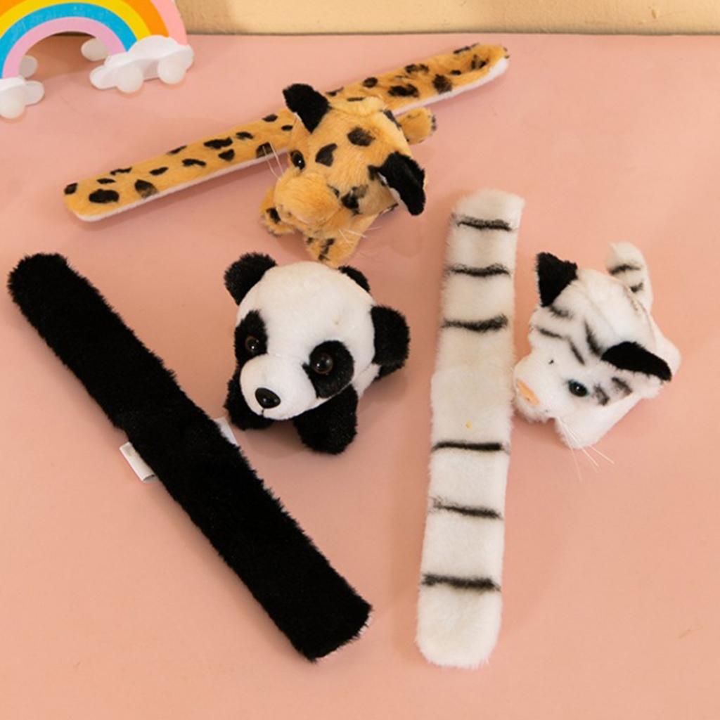 Adorable Plush Slap Bracelet Stuffed Animal Hugger Wristband Comfortable Snap Wrist Band for Kids Role Play Accessory