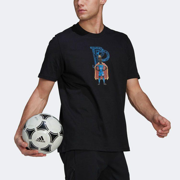adidas T Shirts Men's Black Crew Neck Moderate Straight Fit HA0907