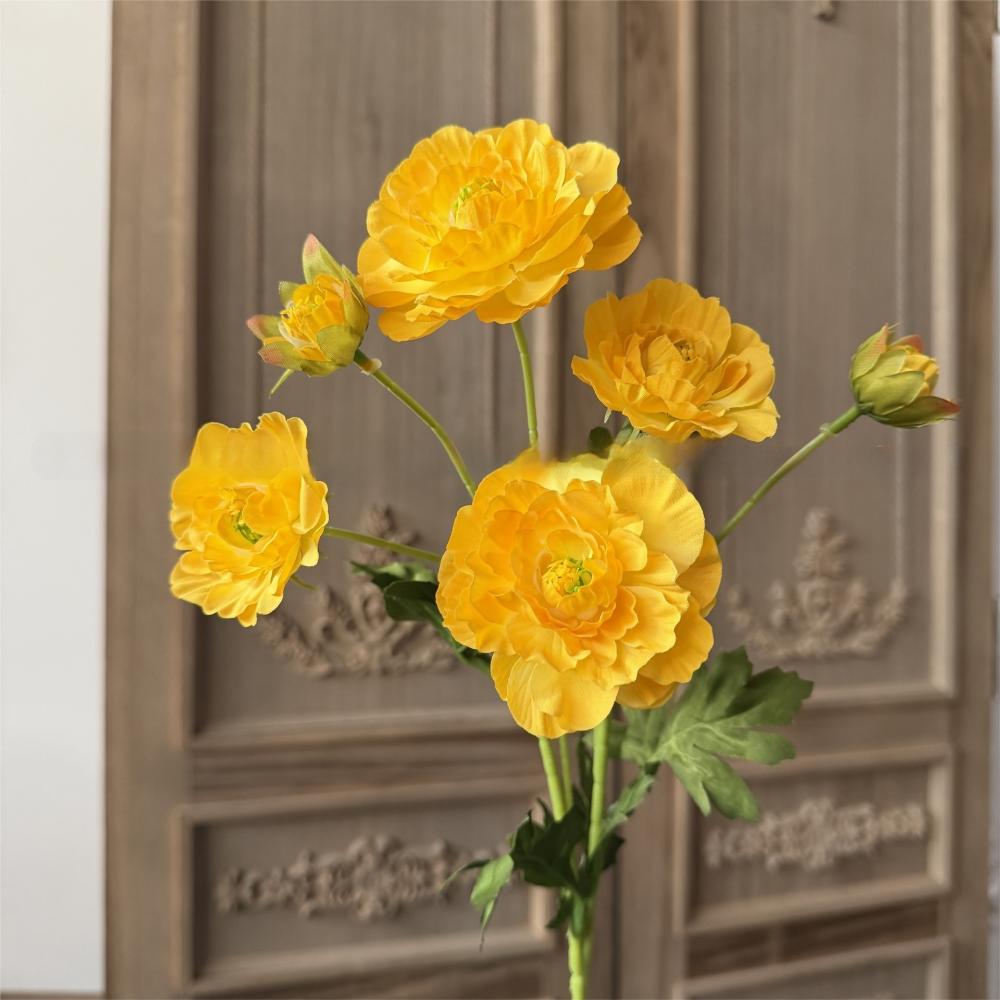 6 Heads Fake Flower with Buds Artificial Faux Plants Peony Artificial Flower  Wedding Decoration