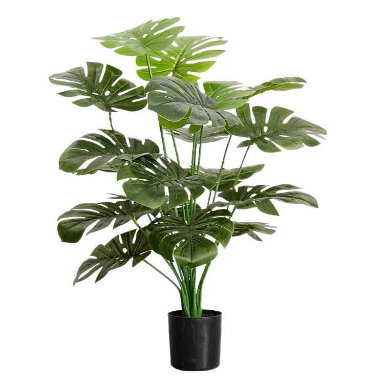 Nordic Style Monstera Faux Plant Arrangement for Living Room Decor