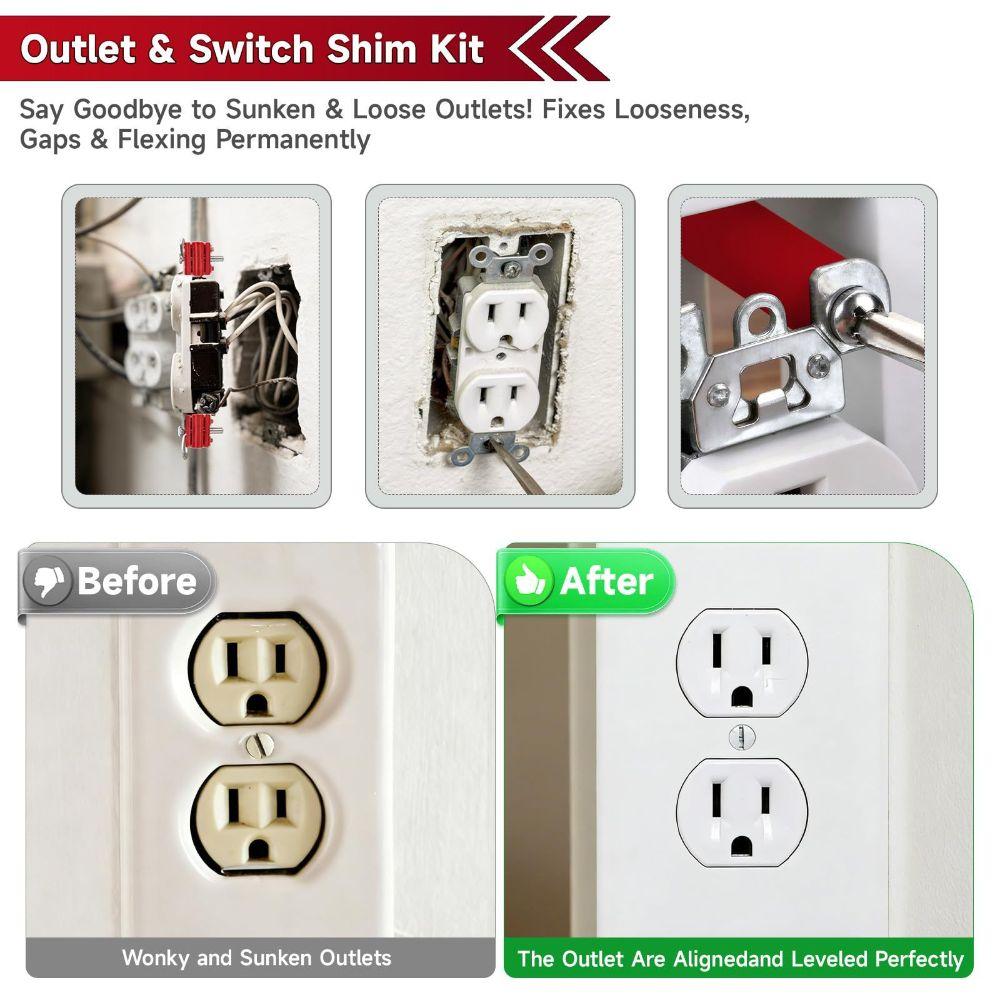 Secure Outlet Spacers Adjustable Outlet Box Extender Socket Spacers Loose Wall Switches
