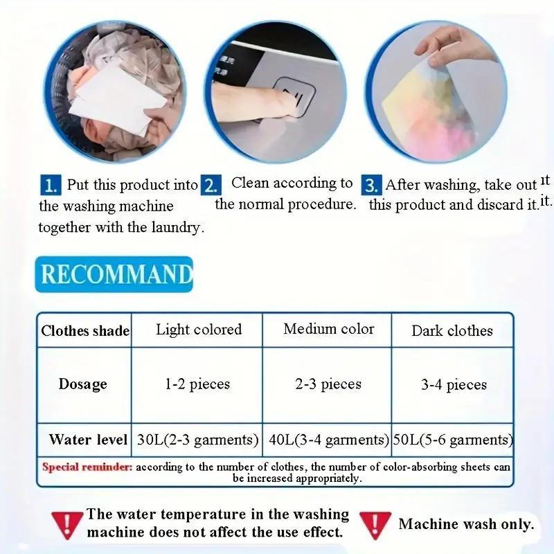 50Color Dye-Resistant Cloth for Laundry No Chemical Composition Mixed Laundry Anti-Penetration and Fade Protection Universal Was