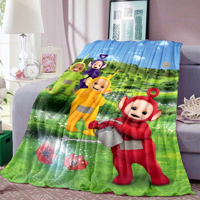 Kawaii Cartoon Teletubbies Series Creativity Blanket Soft Home Bedroom Bed Sofa Picnic Travel Office Cover Blanket Gifts 80cm x 120cm