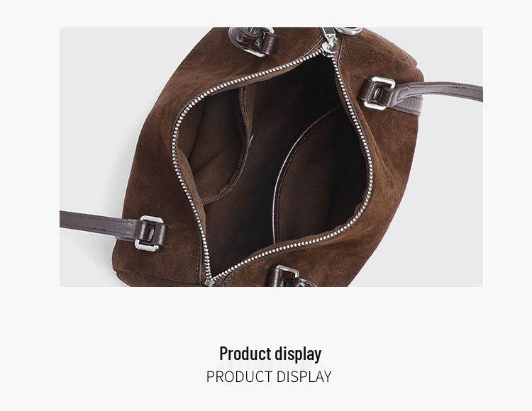 2025 Large Capacity Women's Suede Crossbody Bag - Autumn Winter Retro Frosted Pillow Style