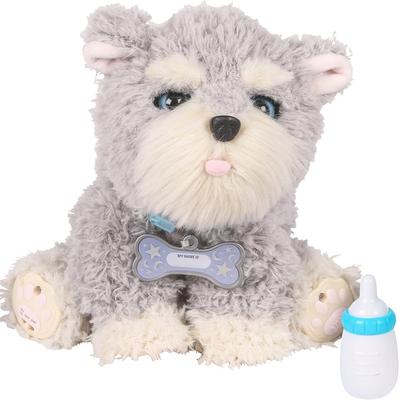 Mon Chiot de Rêve Ruffles Schnauzer en Peluche Sans Mouvement avec Mouvements et Sons (Type enfichable, Emballage) 5+