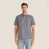 FERRAROMILANO Monotone Striped Short Sleeve Collared T-Shirt Navy (Am0Gtty21049)