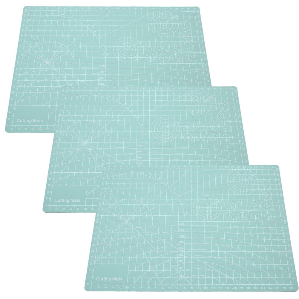 3Pcs Tapete de Corte A4 Verde Menta Modelo Corte Pad Papel Carimbo de Borracha Gravura Escala Placa