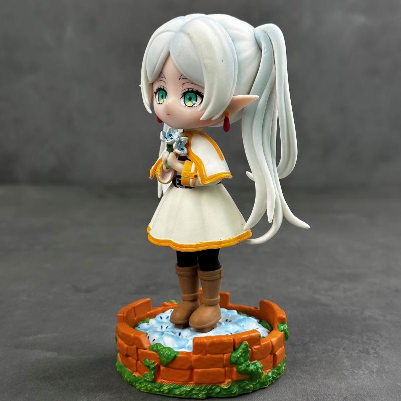Cute Q Version Frieren & Fern Anime Figure Magic Girl Standing Figurine Decor Model