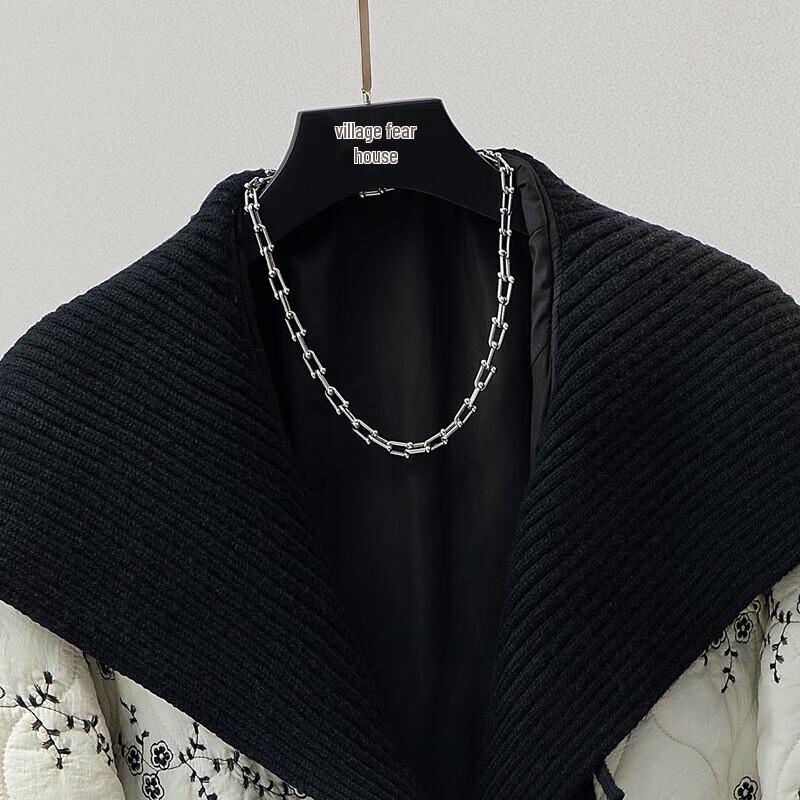 Sibaisha Women's Embroidered Loose Fit Winter Jacket