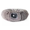 Plush Cat Tunnel Bed with Hanging Balls Washable Indoor Kittens Donut Tunnel Toy Small Large Cats Pets Round Peekaboo Cave Play Tunnel Pet Supplies