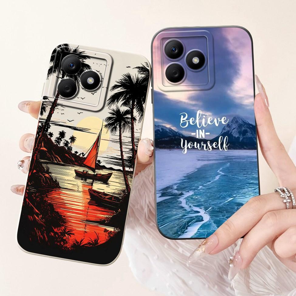 For Realme C61 RMX3939 RMX3930 C63 RMX3939 Case For Realme C63 Cover Luxury Fashion Flower Kawaii Girl Cute Cat Shockproof Shell