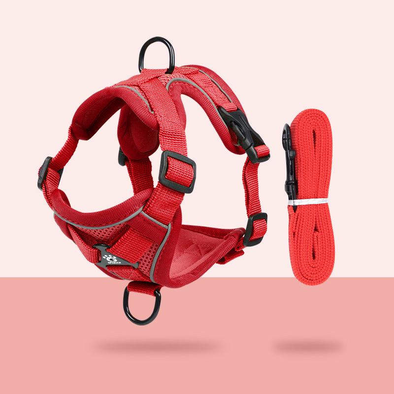 Reflective Vest-Style Cat Leash & Breathable Harness for Small/Medium Pets