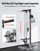 LAT Pull Down Machine, 3-in-1 Row Cable Machine, Cable Machines Home Gym with 18-Level Height Adjustment, Wall-Mount Design, Load 227kg Lat Tower for