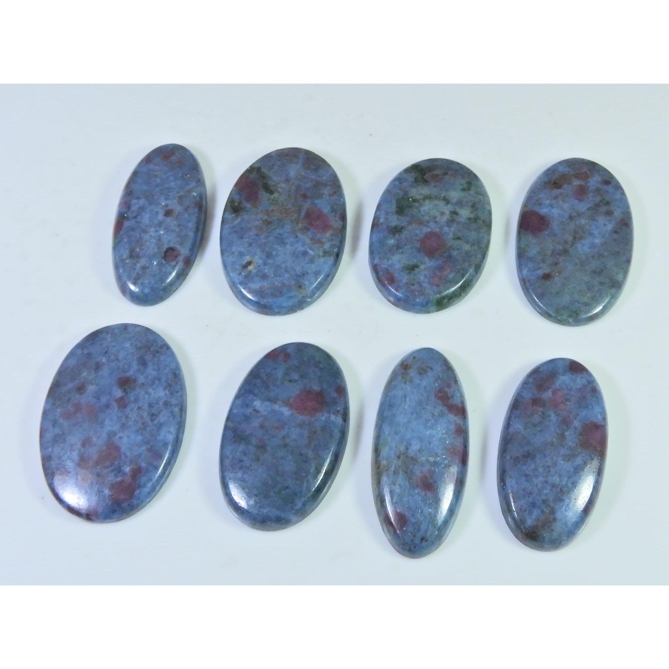 344Cts. Natural Ruby in Kyanite Oval Cabochon Loose Gemstone 08 Pcs Lot C-1302