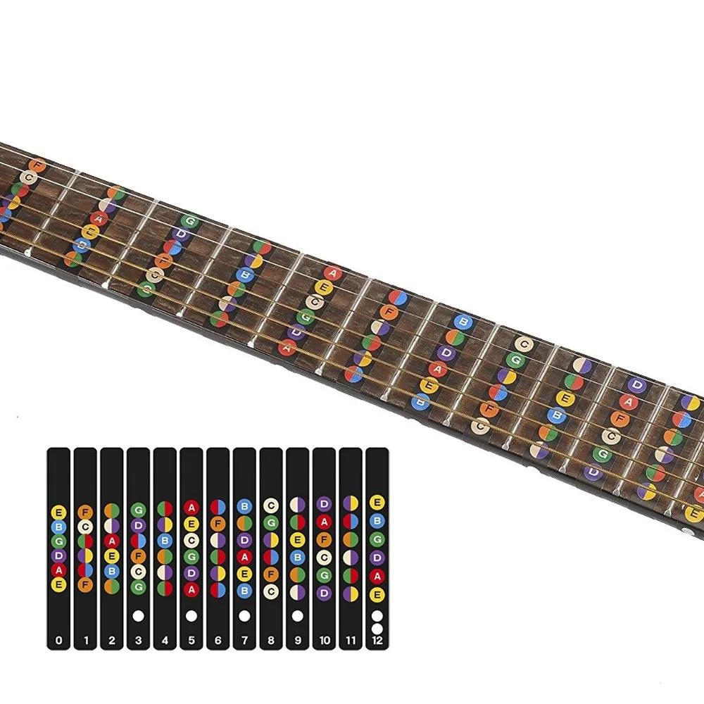 Gitarren Griffbrett Noten Karte Etiketten Aufkleber Griffbrett Bund Aufkleber für 6 Saiten Akustik Elektrische Gitarre Zubehör