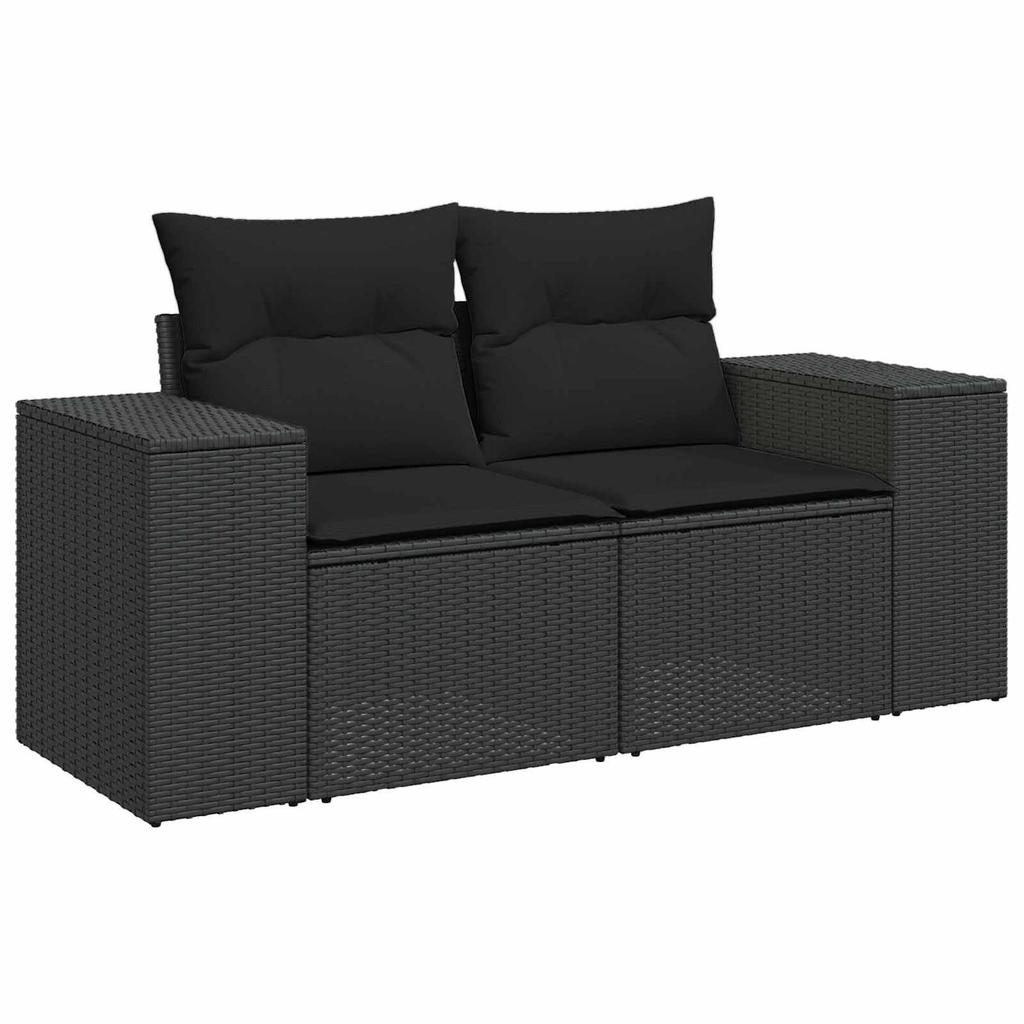Garden Sofa Set 10 pcs Black Poly Rattan