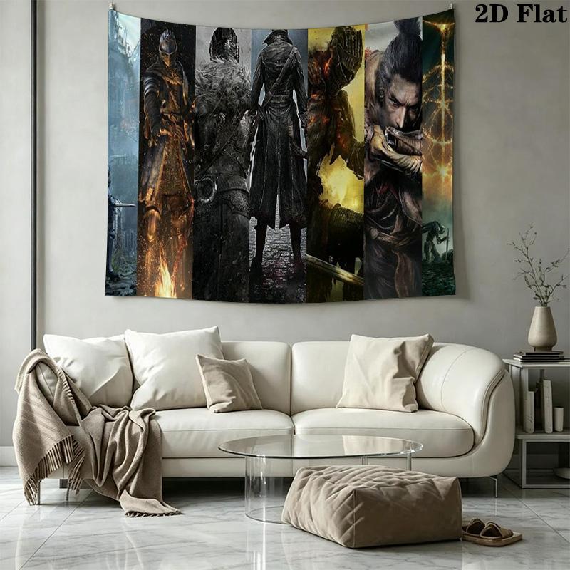 ELDEN RING Wall Tapestry Aesthetic Wall Hanging Printed Fabric Blanket Decorative Tapestries for Bedroom Living Room Home Decor