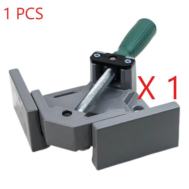 

Алюминиевый сплав 90-градусный угловой зажим - Регулируемая губка с одной ручкой для деревообработки, Прецизионный угловой кондуктор для фоторамок