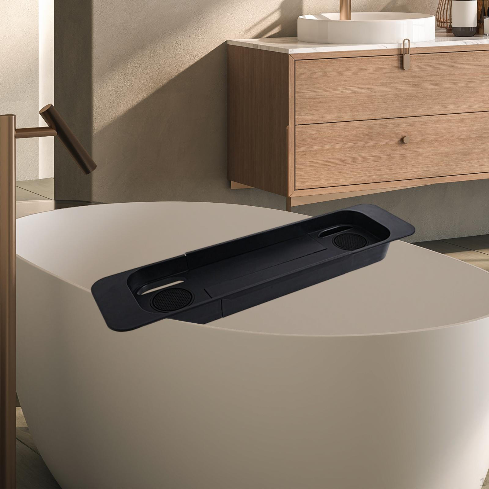 

Bath Tray Bathroom Organizer Expandable Storage Rack Drain Shelf for Candle Home Gifts чёрный