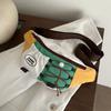 2025 summer new breast bag women's fashion casual contrasting color student messenger small bag sports small square bag