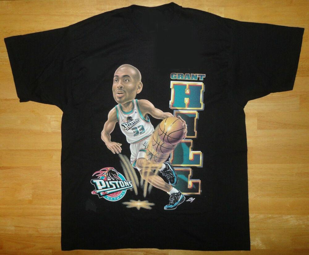 Vintage 1996 GRANT HILL Pro Player Caricature Black T-Shirt Unisex T-Shirt L