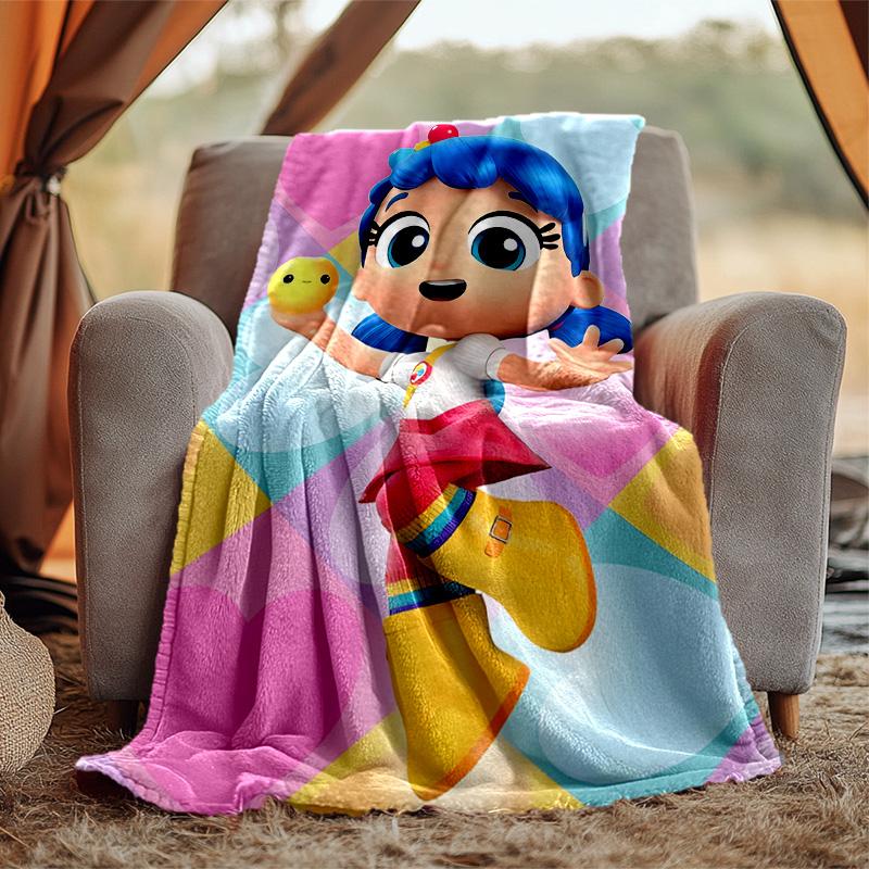 True Rainbow Kingdom Flannel Blanket Soft Warm All-Season Throw, Design for Camping, Car Travel, Hiking Sofa, Bed, Office Perfect Gift for Parties