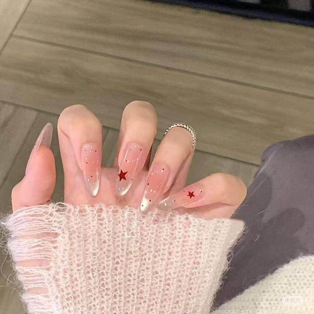 Neue Rouge French Cat Eye Perlmutt Schmetterling Halbhandgemacht Abnehmbare Nägel - Zhuang Zhous Schmetterlingstraum Edition