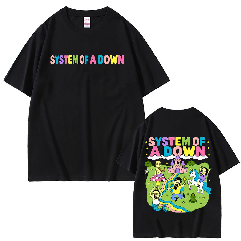 Rock Band System Of A Down Cartoon Graphic T Shirt Unisex Unisex Gothic Oversized Tshirt Male Vintage Alternative Metal Tshirts