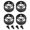 Aluminum Wheels for Mini Set of Dual for Tires Lanx. 4WD, 4, Black, 5-Spoke, Low-Profile (Black)