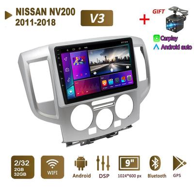 Android autorádio Stereo pro NISSAN NV200 2011-2018 GPS navigace 2DIN 4jádrový multimediální přehrávač 2+32GB Carplay Autorádio