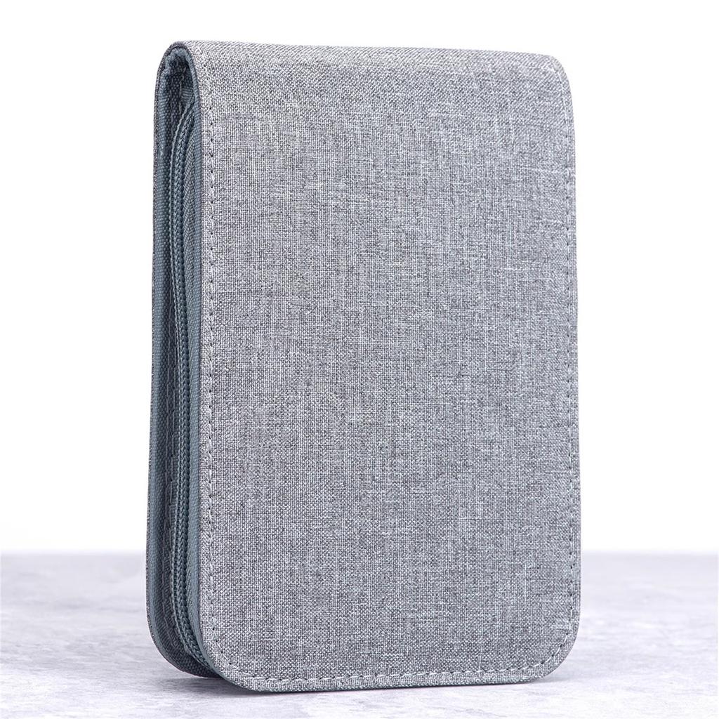 ASVINE 12 Grid Pen Storage Bag PU Canvas Minimalist Waterproof Dustproof Pen Case Stationery Zipper Protection Collection Bag