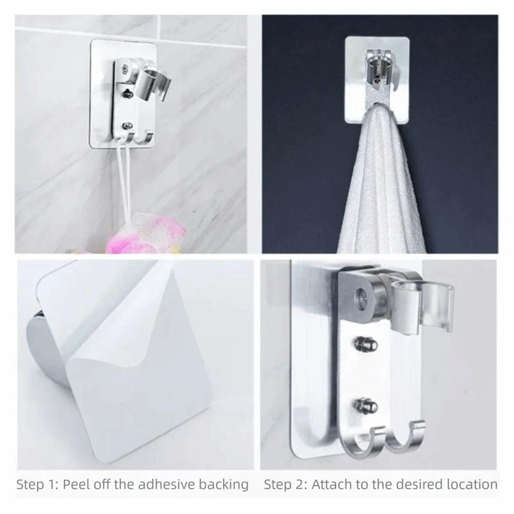 Strong Adhesive Backing Punch-Free Shower Head Bracket Handheld Sprayer Holder  Shower Upgrades