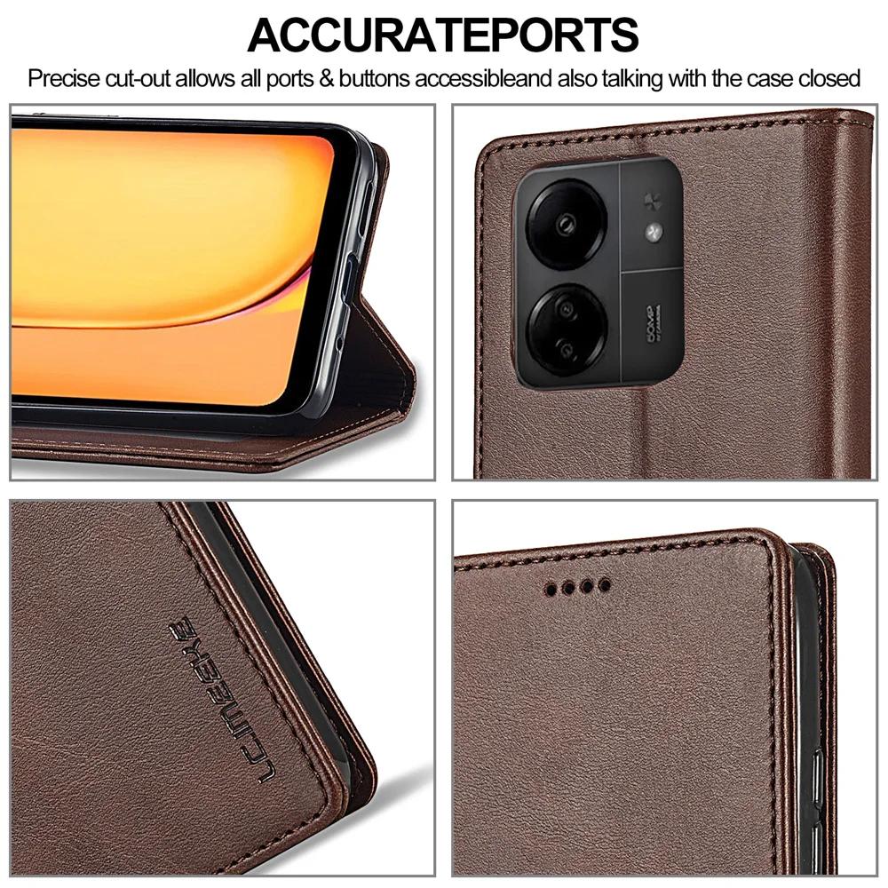 Luxury Flip Leather Phone Case for Xiaomi 15T Pro Wallet Card Cover for Xiaomi 14T 13T 12T Pro Poco X7 X6 X5 M7 M6 Pro Case For Redmi Note 14 13 Case